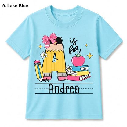 Personalized Preschool Alphabet Shirt, Custom Name Back To School Tee