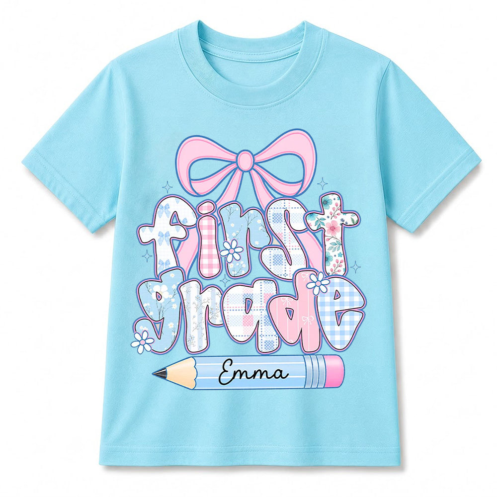 Personalized First Grade Girl Shirt, Custom Name Back To School T Shirt