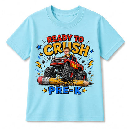 Back to School Personalized Monster Truck Shirt, Custom photo