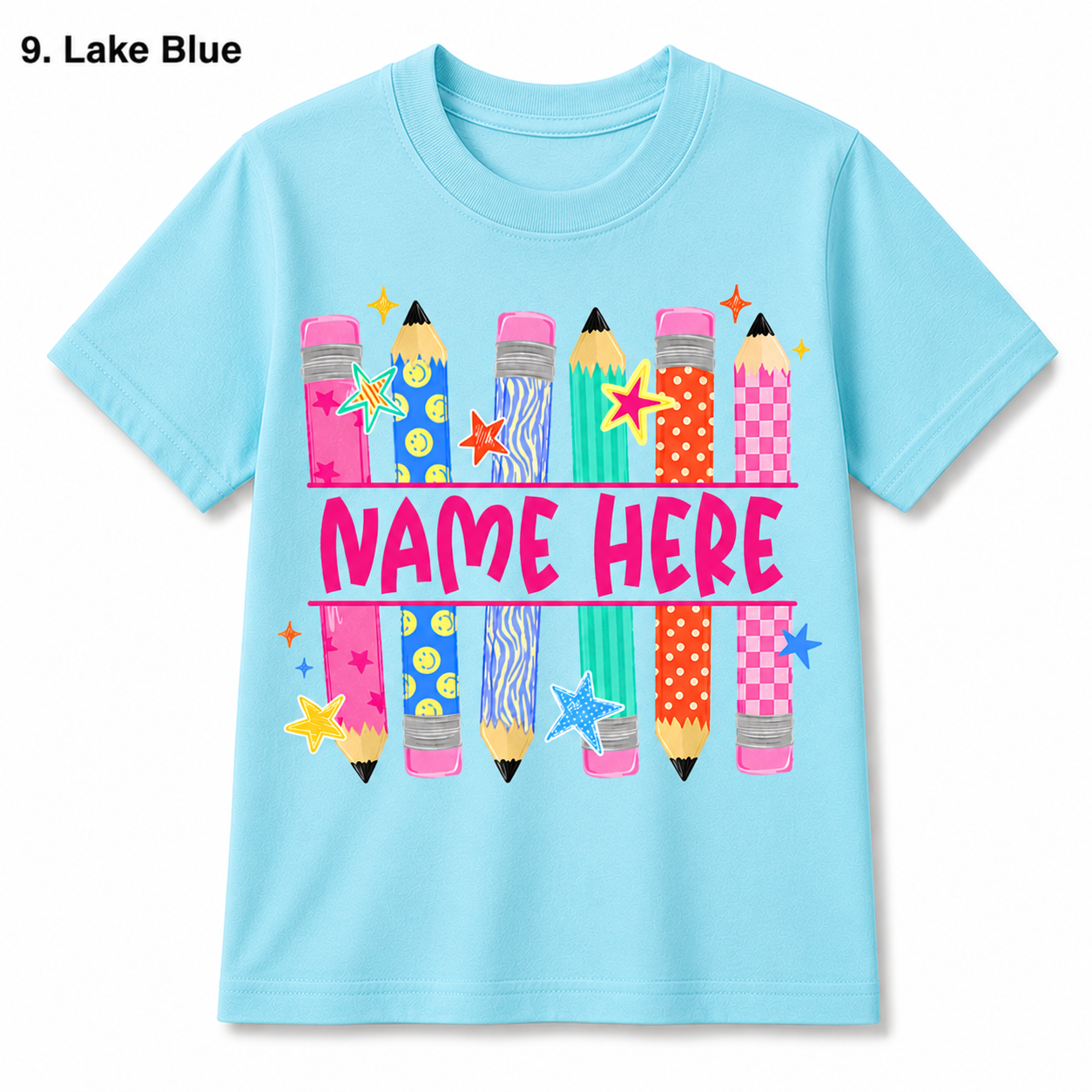 Personalized Back To School Pencil Kids T Shirt Custom Name Gift
