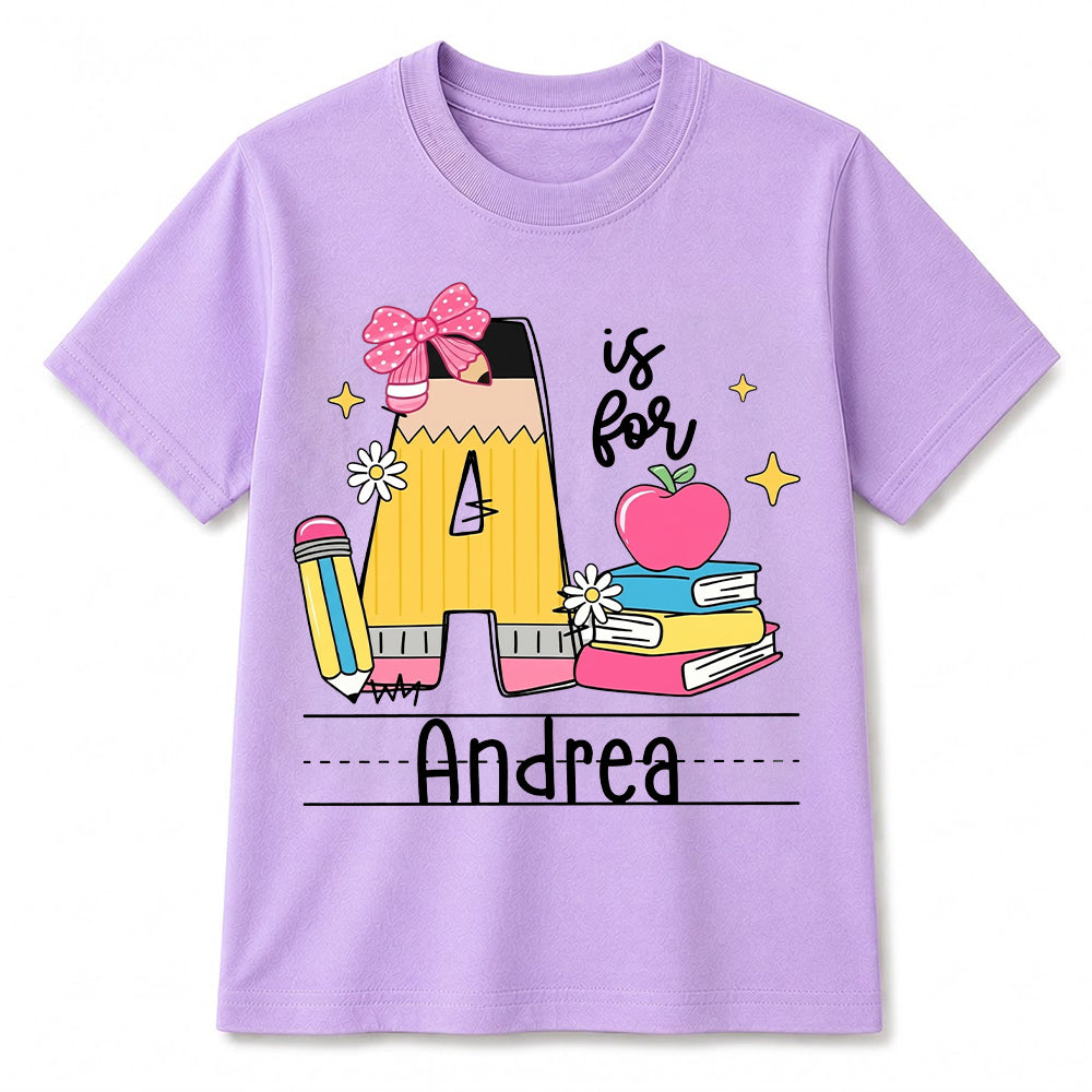 Personalized Preschool Alphabet Shirt, Custom Name Back To School Tee
