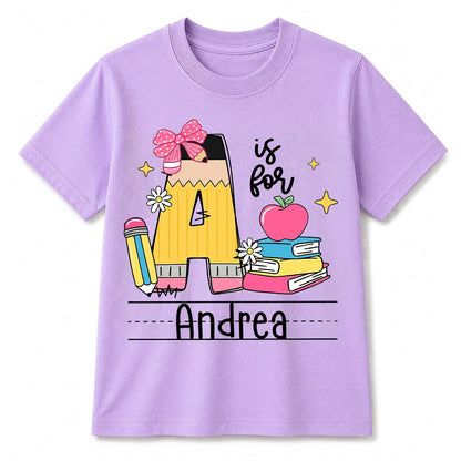 Personalized Preschool Alphabet Shirt, Custom Name Back To School Tee