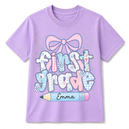 Personalized First Grade Girl Shirt, Custom Name Back To School T Shirt
