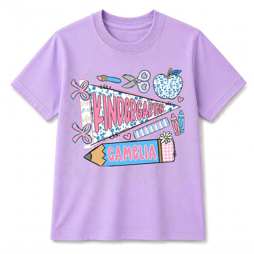 First Day of Kindergarten Shirt for Kids, Back To School Shirt for Girls