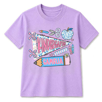 First Day of Kindergarten Shirt for Kids, Back To School Shirt for Girls