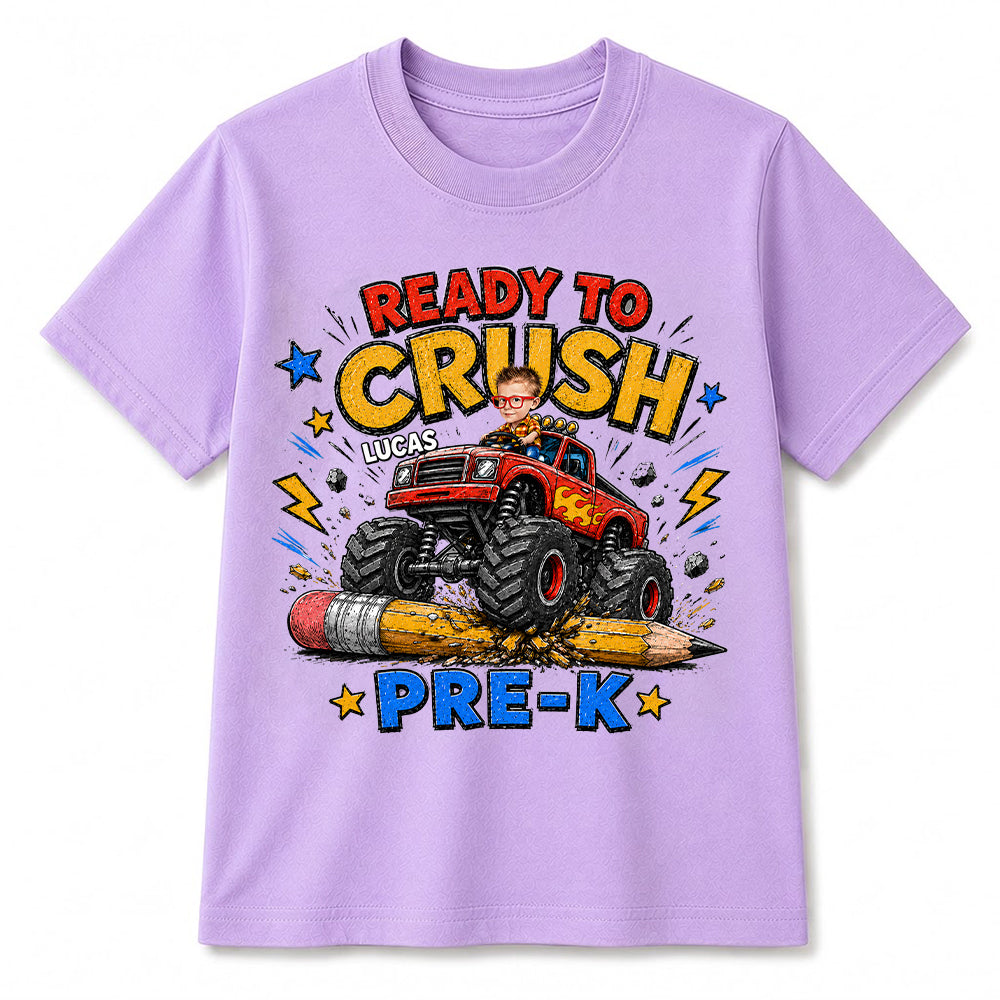 Back to School Personalized Monster Truck Shirt, Custom photo