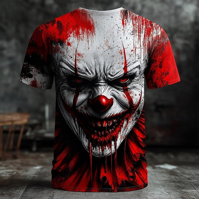Men's Halloween Creepy Clown 3D Print T-Shirt
