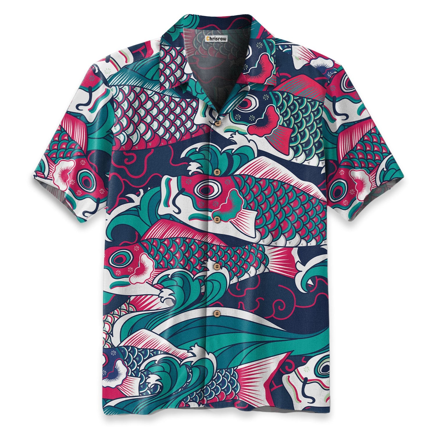 Chrisraw Colorful Japanese Koinobori Hawaiian Shirt