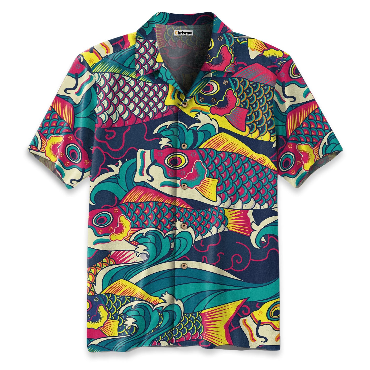 Chrisraw Colorful Japanese Koinobori Hawaiian Shirt