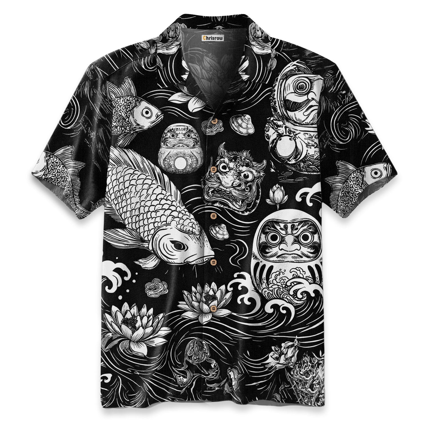 Chrisraw Daruma And Koi Hawaiian Shirt
