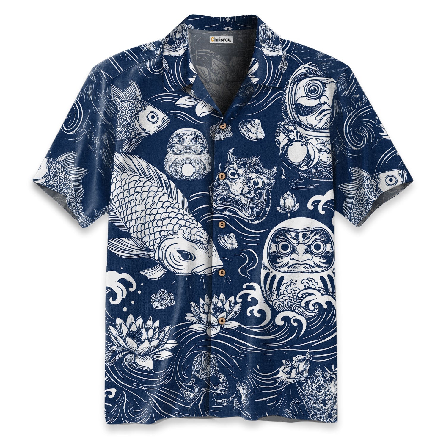 Chrisraw Daruma And Koi Hawaiian Shirt