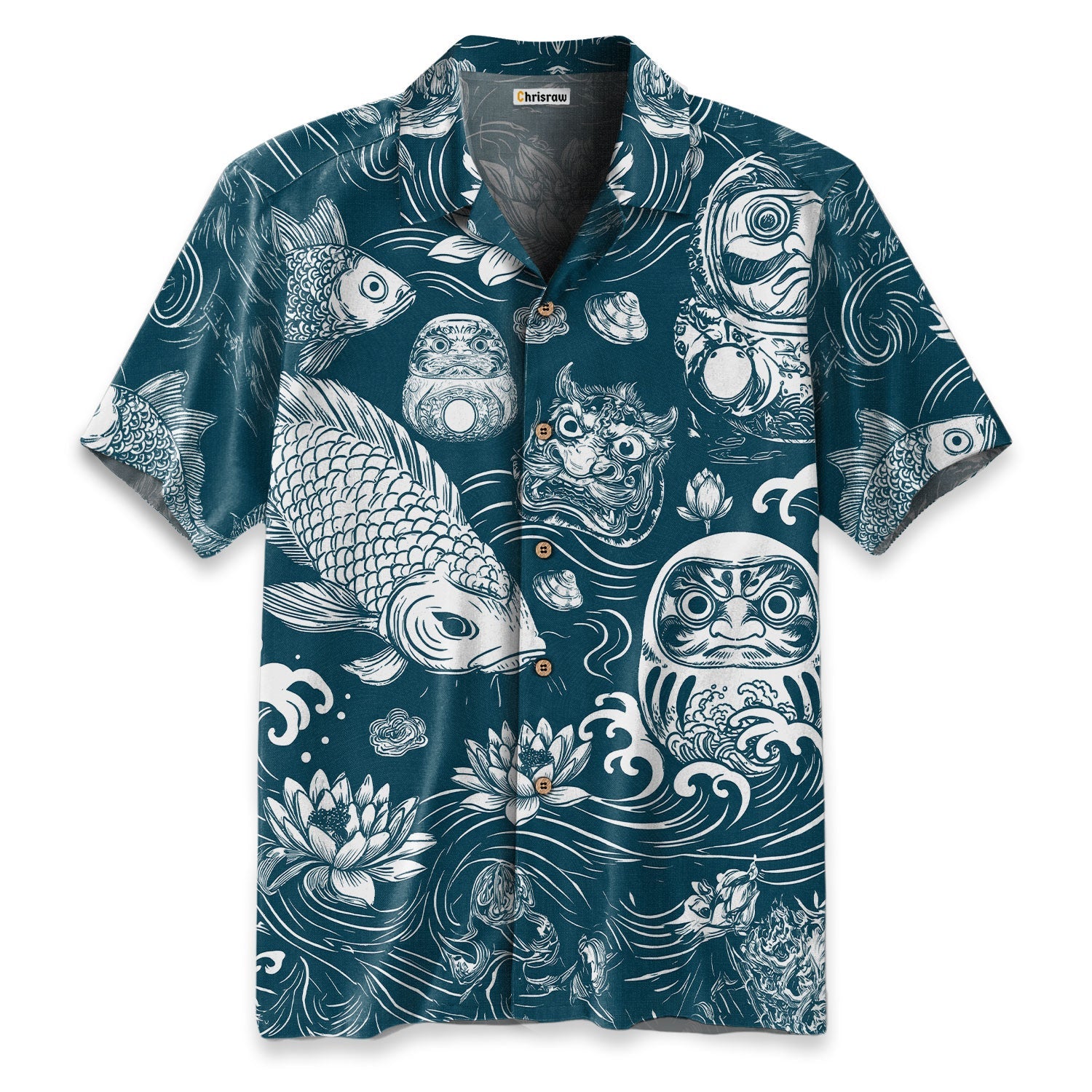 Chrisraw Daruma And Koi Hawaiian Shirt
