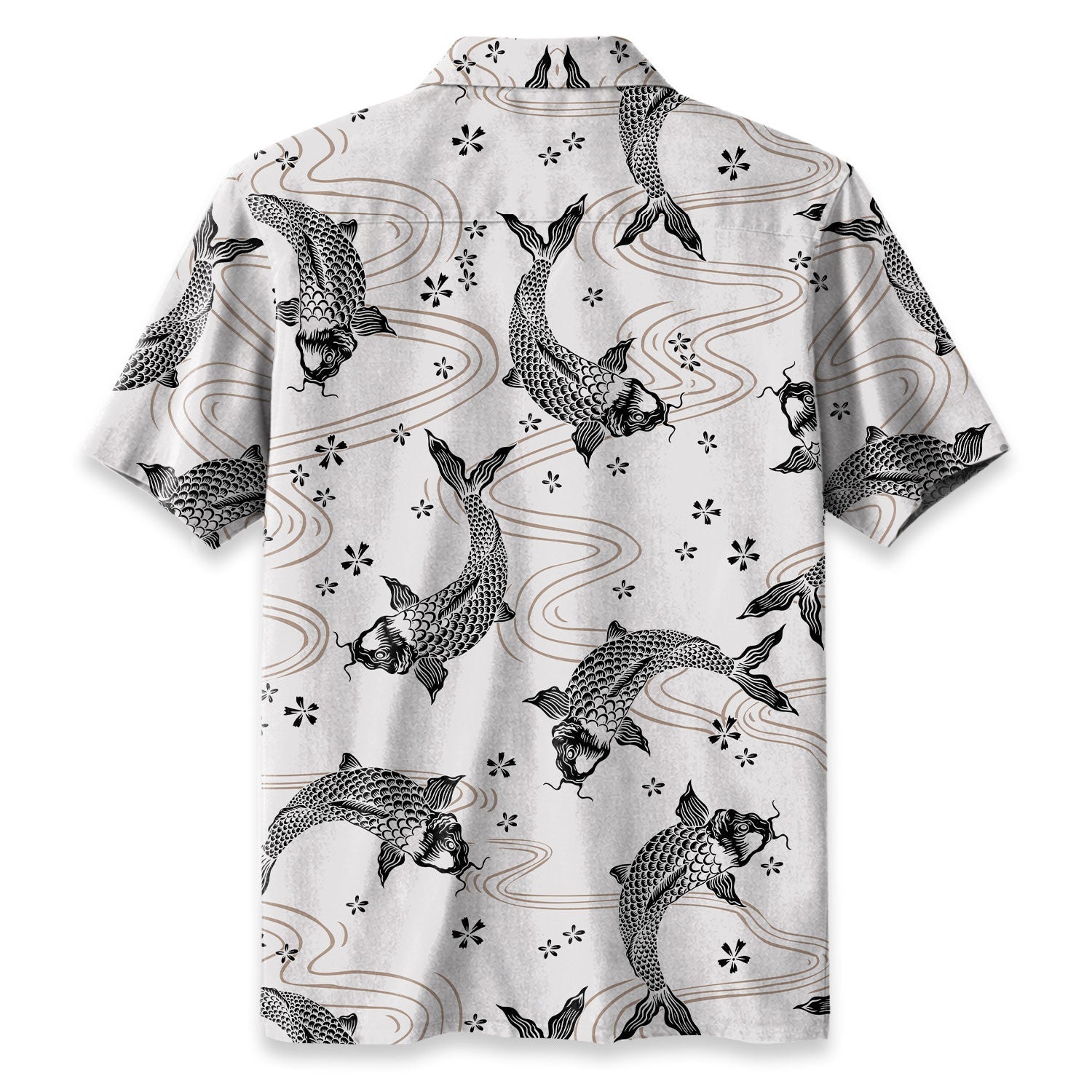 Chrisraw Black Koi And White Koi Hawaiian Shirt