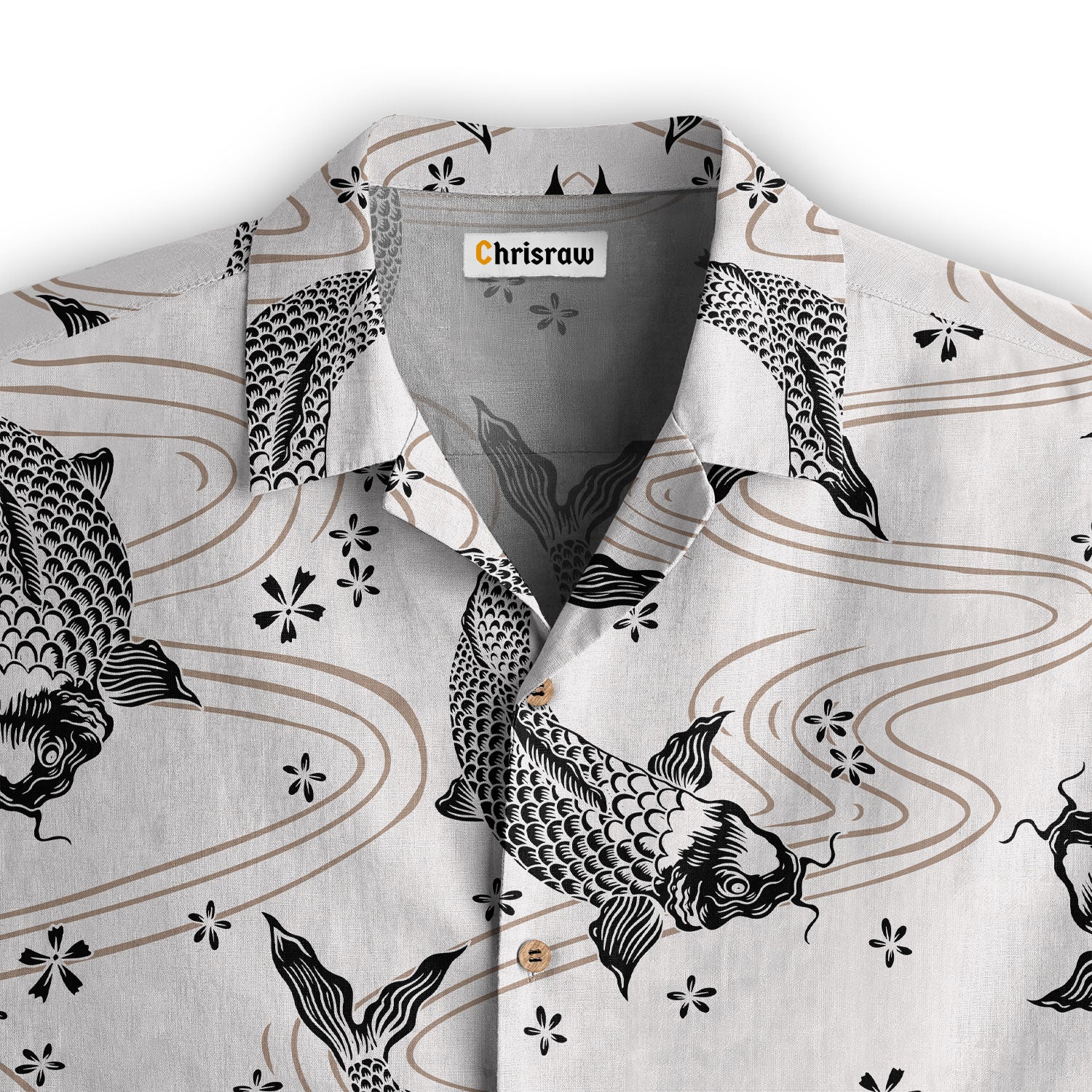 Chrisraw Black Koi And White Koi Hawaiian Shirt