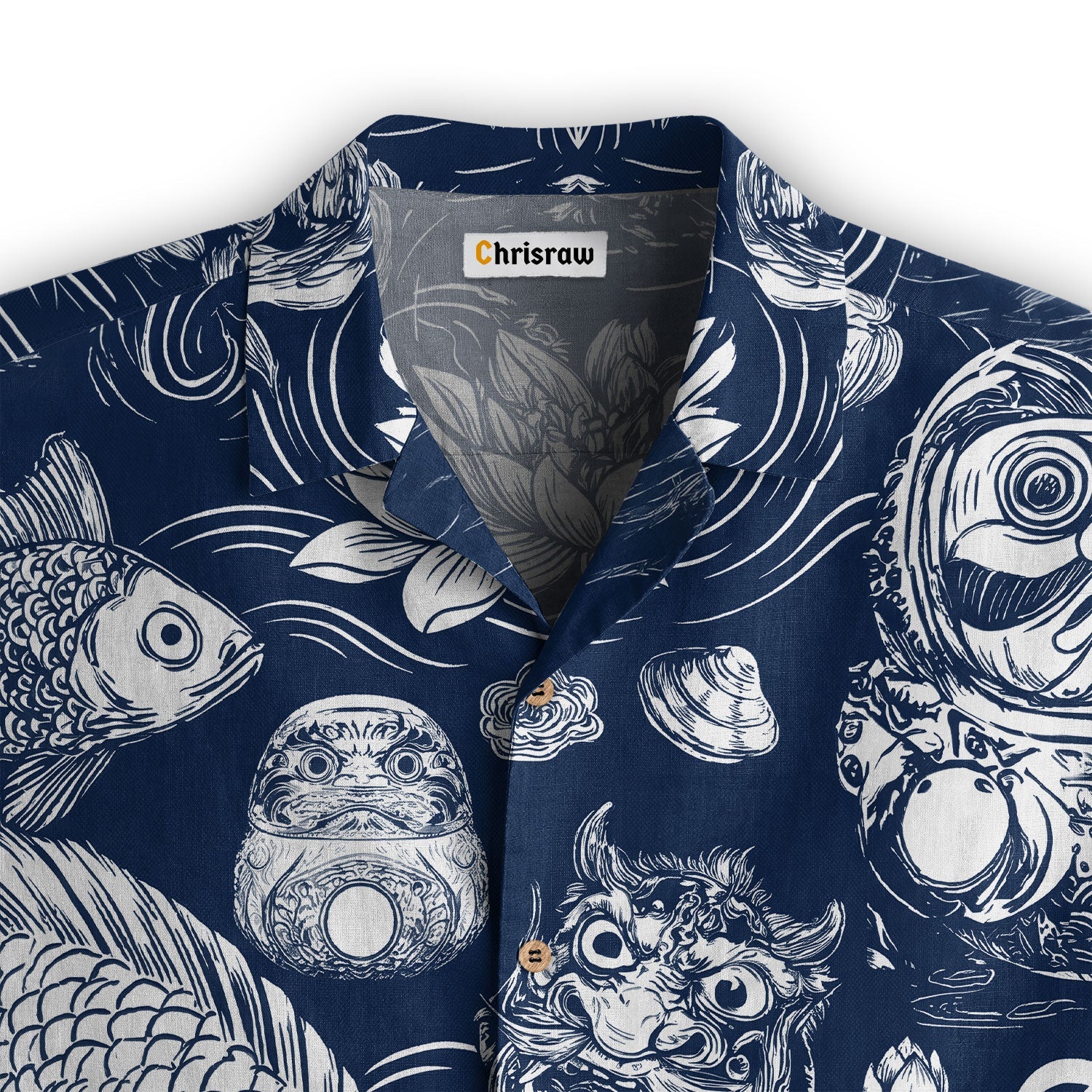 Chrisraw Daruma And Koi Hawaiian Shirt