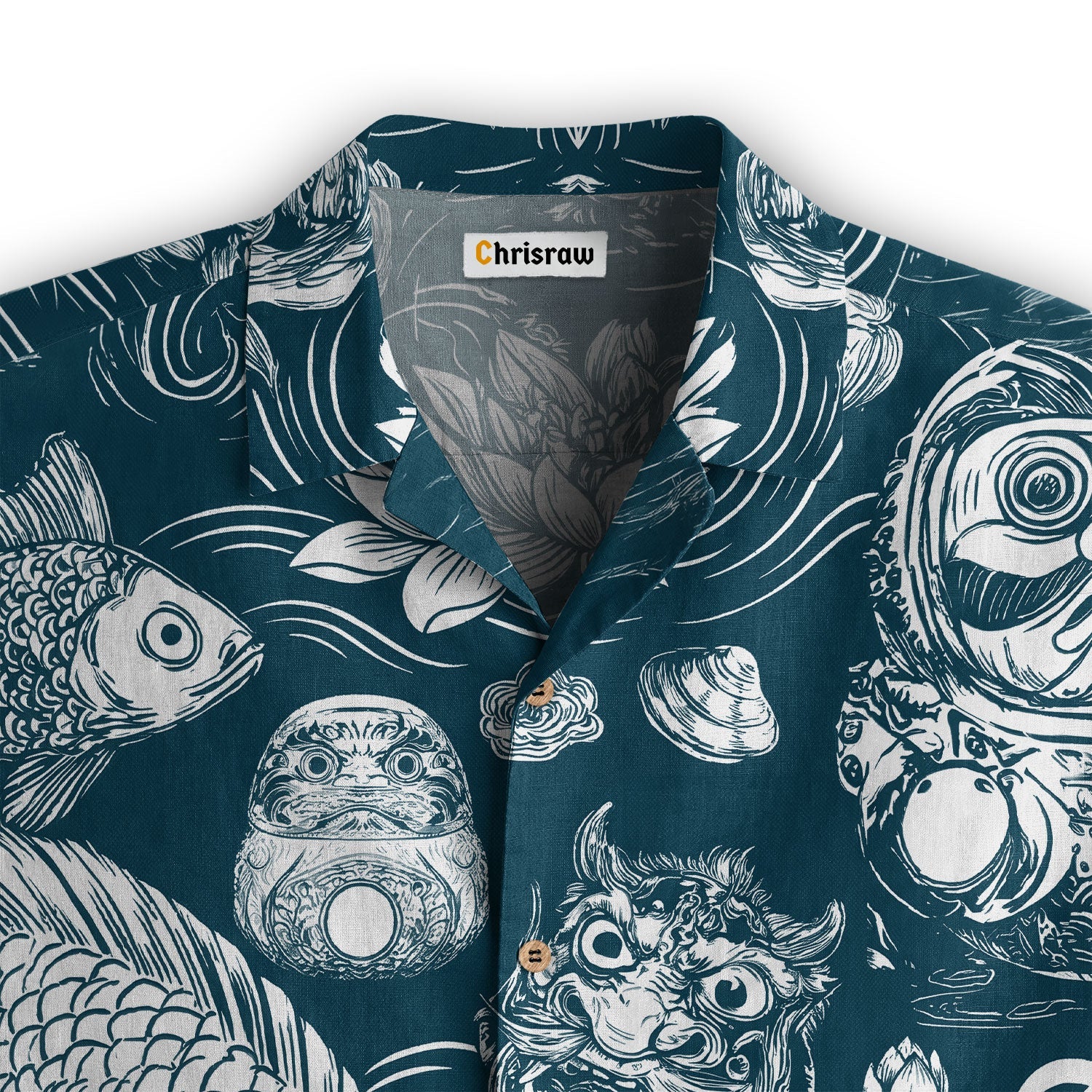 Chrisraw Daruma And Koi Hawaiian Shirt