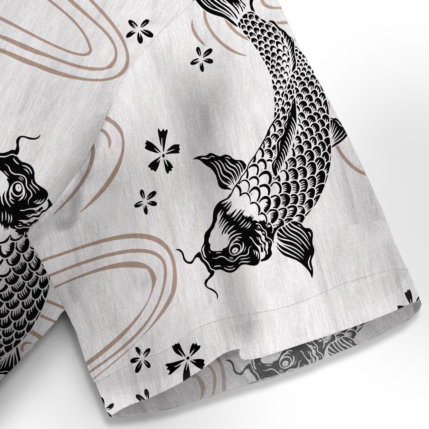 Chrisraw Black Koi And White Koi Hawaiian Shirt