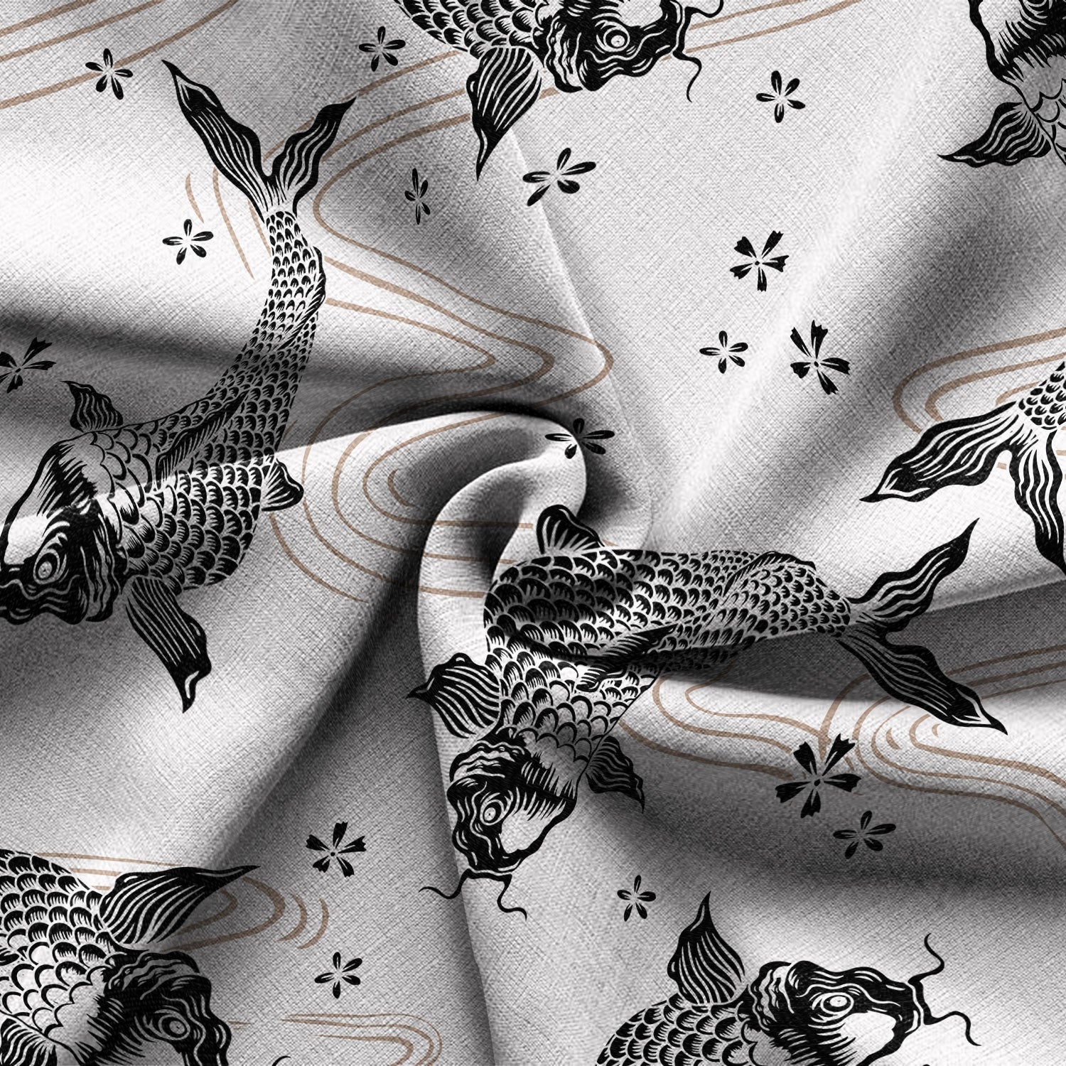 Chrisraw Black Koi And White Koi Hawaiian Shirt