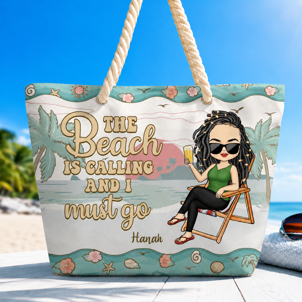 Just A Girl Who Loves Beaches - Personalized Beach Bag