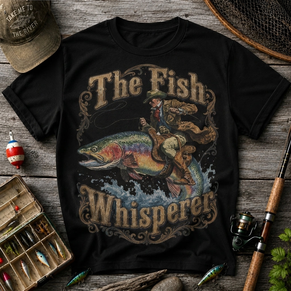 The Fish Whisperer Vintage Fishing T Shirt | Trout Angler Graphic Tee