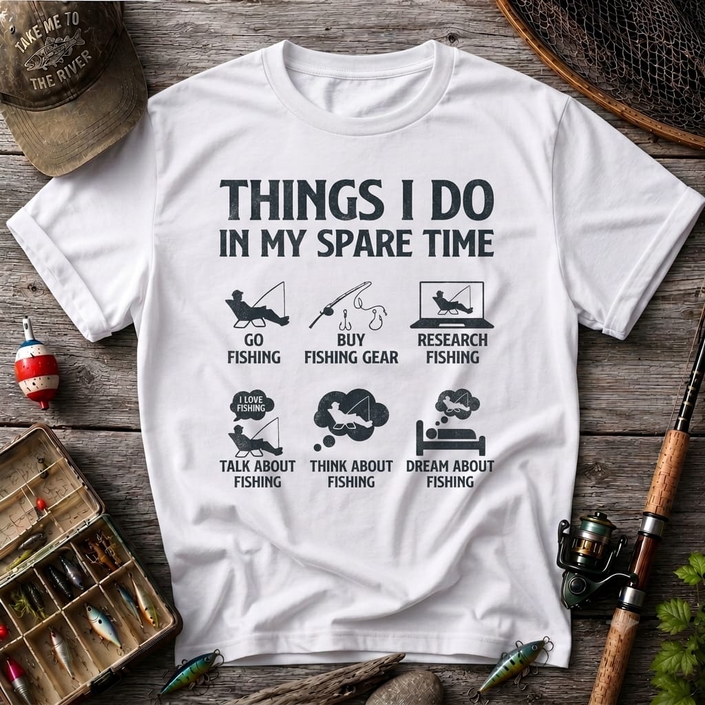 Things I Do In My Spare Time Funny Fishing T Shirt