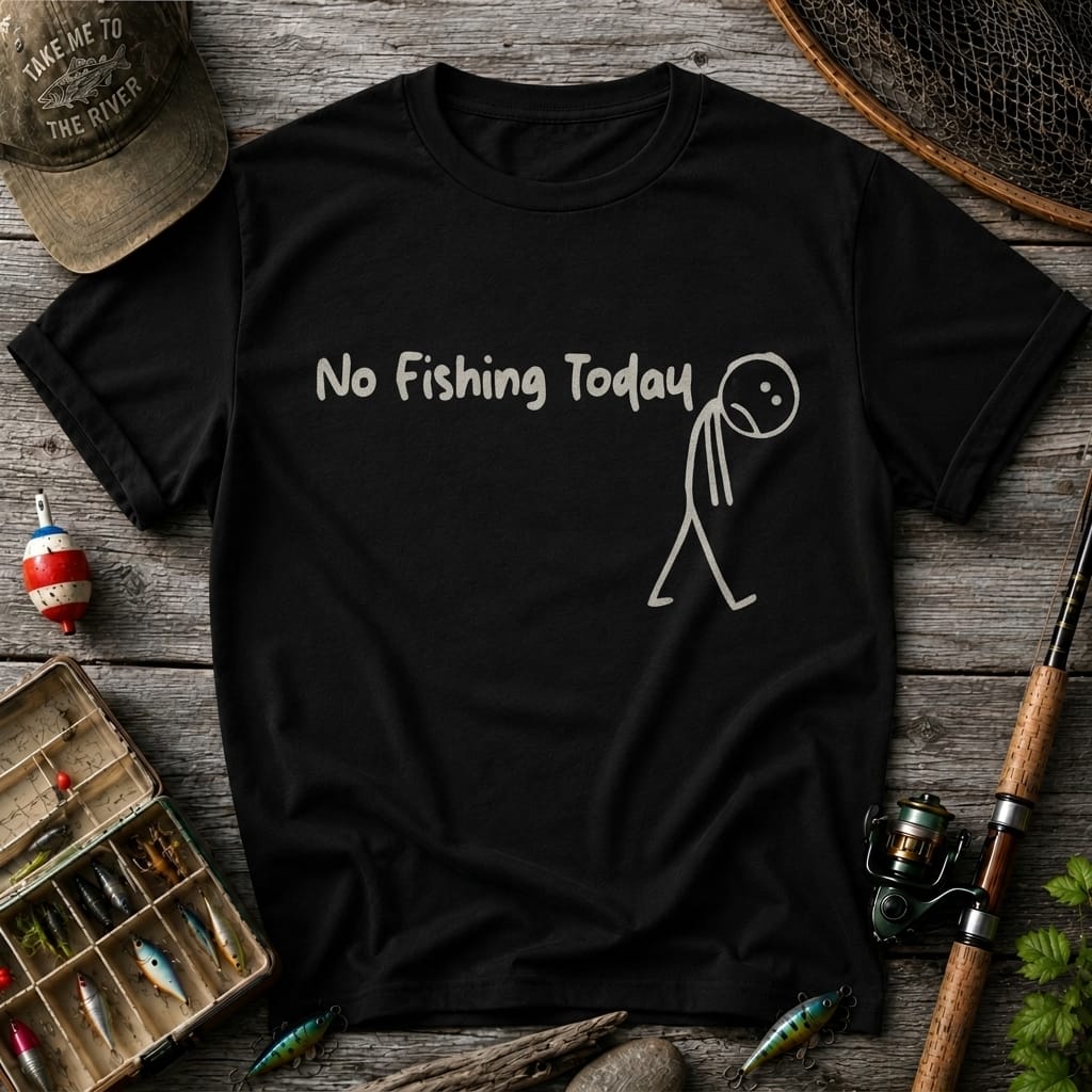 No Fishing Today Funny Fishing T Shirt | Fisherman Graphic Tee