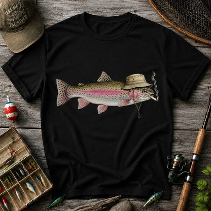 Funny Rainbow Trout Fishing T Shirt | Vintage Trout Graphic Tee