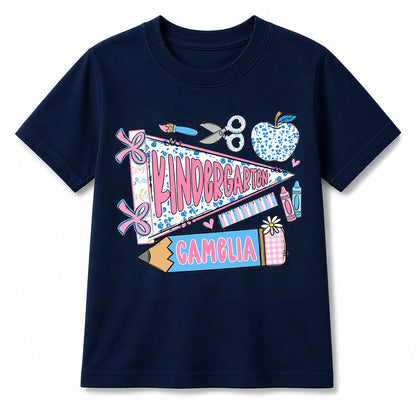 First Day of Kindergarten Shirt for Kids, Back To School Shirt for Girls
