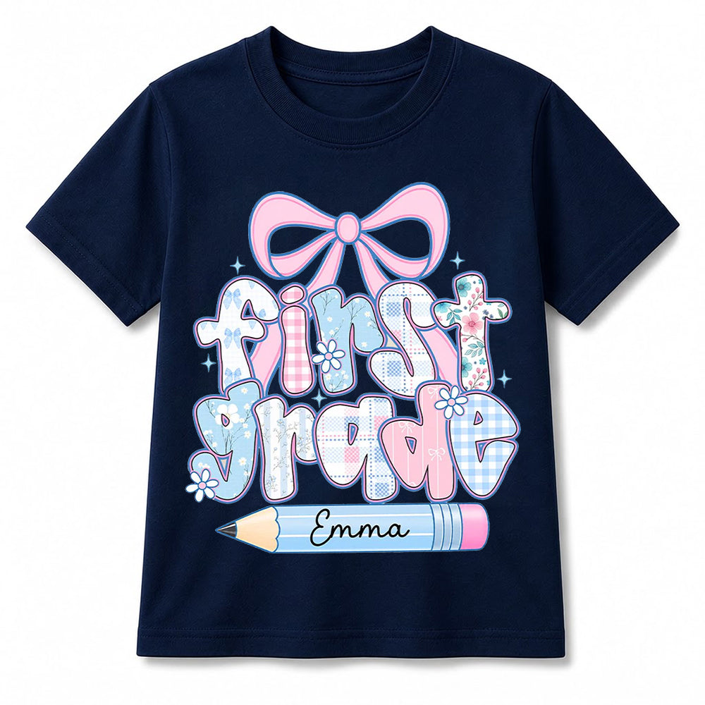 Personalized First Grade Girl Shirt, Custom Name Back To School T Shirt