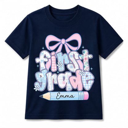 Personalized First Grade Girl Shirt, Custom Name Back To School T Shirt