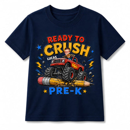 Back to School Personalized Monster Truck Shirt, Custom photo