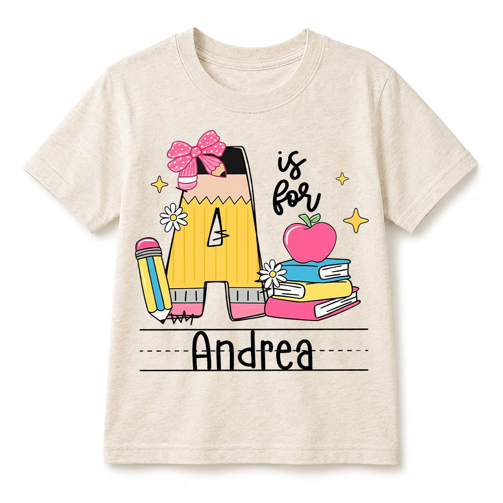 Personalized Preschool Alphabet Shirt, Custom Name Back To School Tee