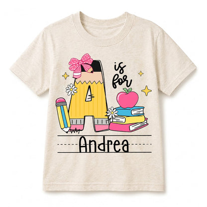Personalized Preschool Alphabet Shirt, Custom Name Back To School Tee