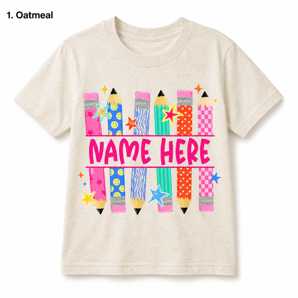 Personalized Back To School Pencil Kids T Shirt Custom Name Gift