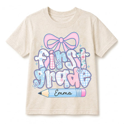 Personalized First Grade Girl Shirt, Custom Name Back To School T Shirt