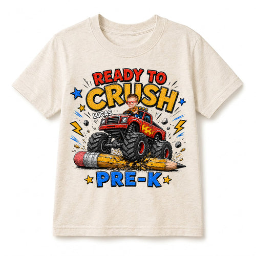 Back to School Personalized Monster Truck Shirt, Custom photo