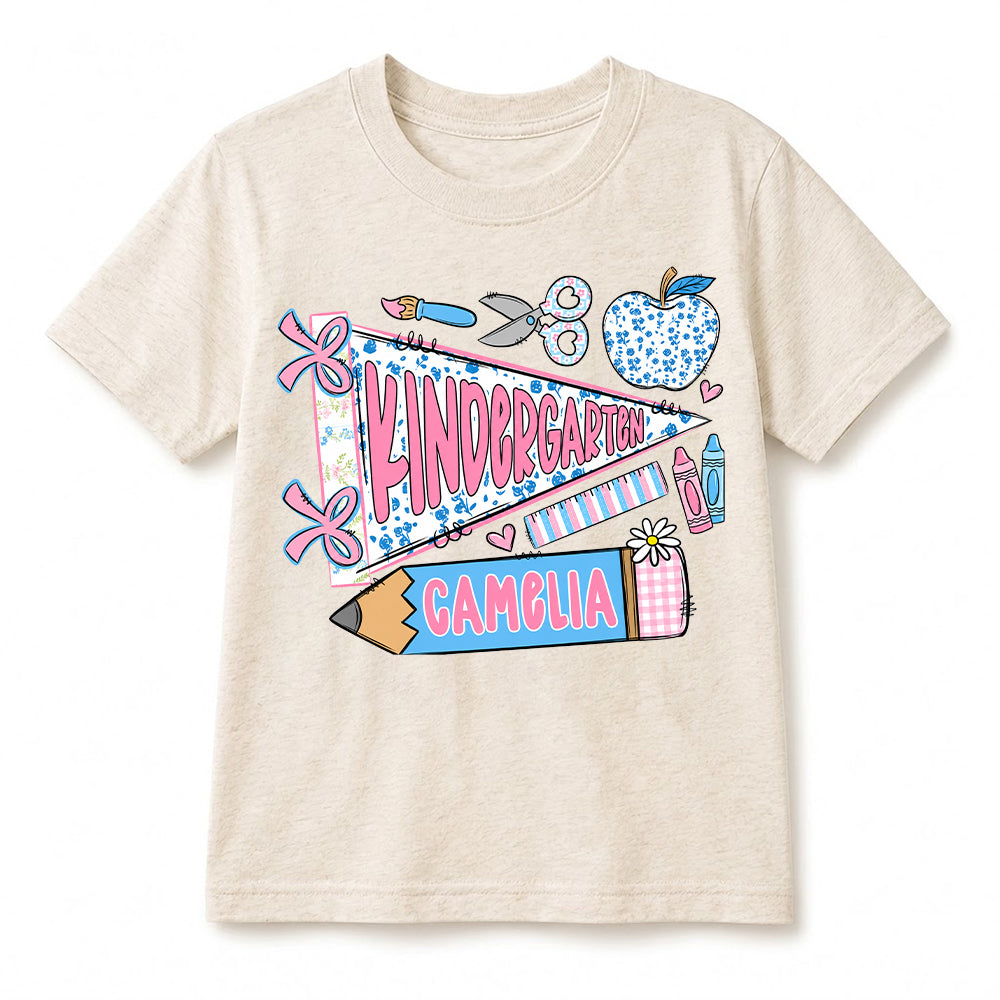 First Day of Kindergarten Shirt for Kids, Back To School Shirt for Girls