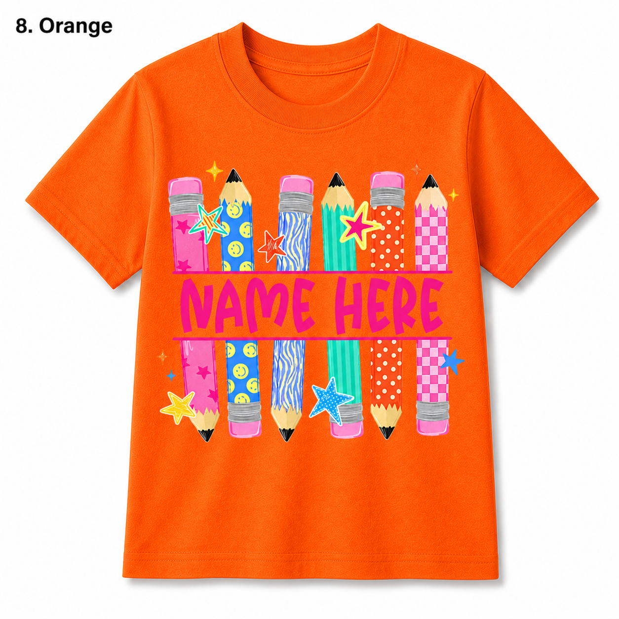 Personalized Back To School Pencil Kids T Shirt Custom Name Gift