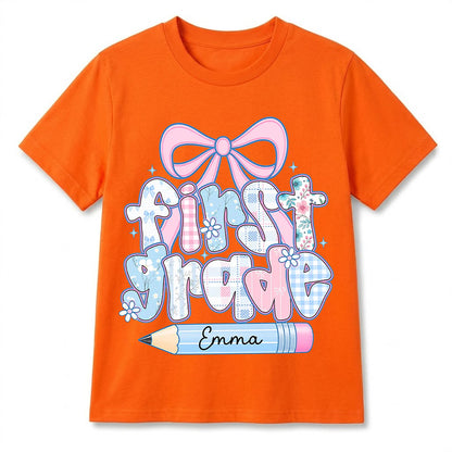 Personalized First Grade Girl Shirt, Custom Name Back To School T Shirt