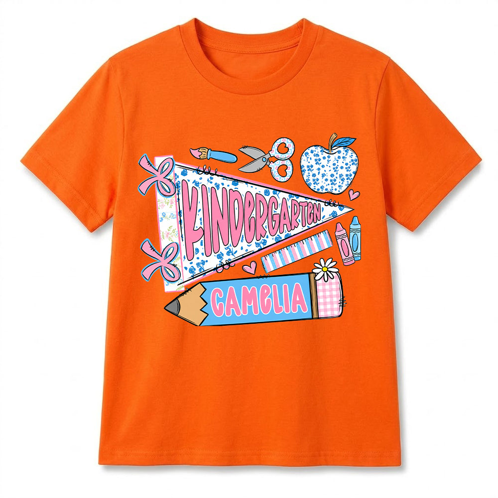 First Day of Kindergarten Shirt for Kids, Back To School Shirt for Girls