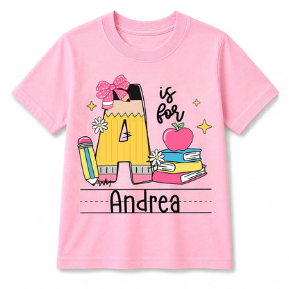 Personalized Preschool Alphabet Shirt, Custom Name Back To School Tee