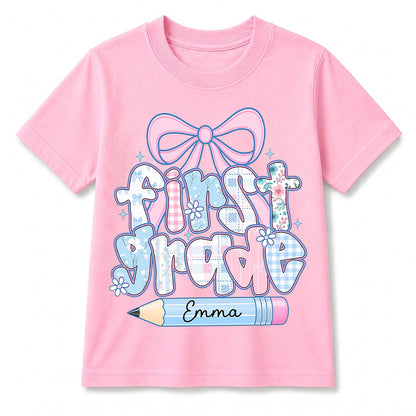Personalized First Grade Girl Shirt, Custom Name Back To School T Shirt