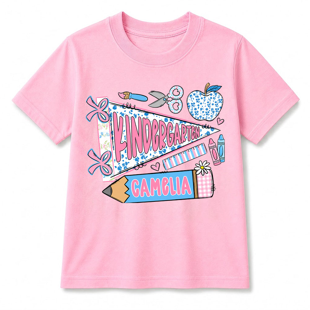 First Day of Kindergarten Shirt for Kids, Back To School Shirt for Girls