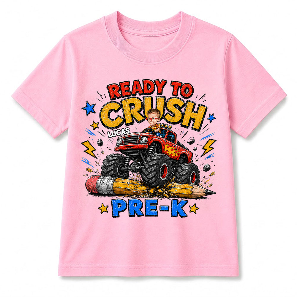 Back to School Personalized Monster Truck Shirt, Custom photo
