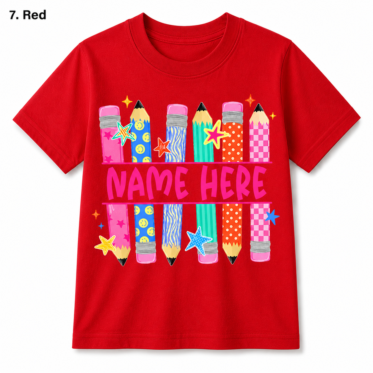 Personalized Back To School Pencil Kids T Shirt Custom Name Gift