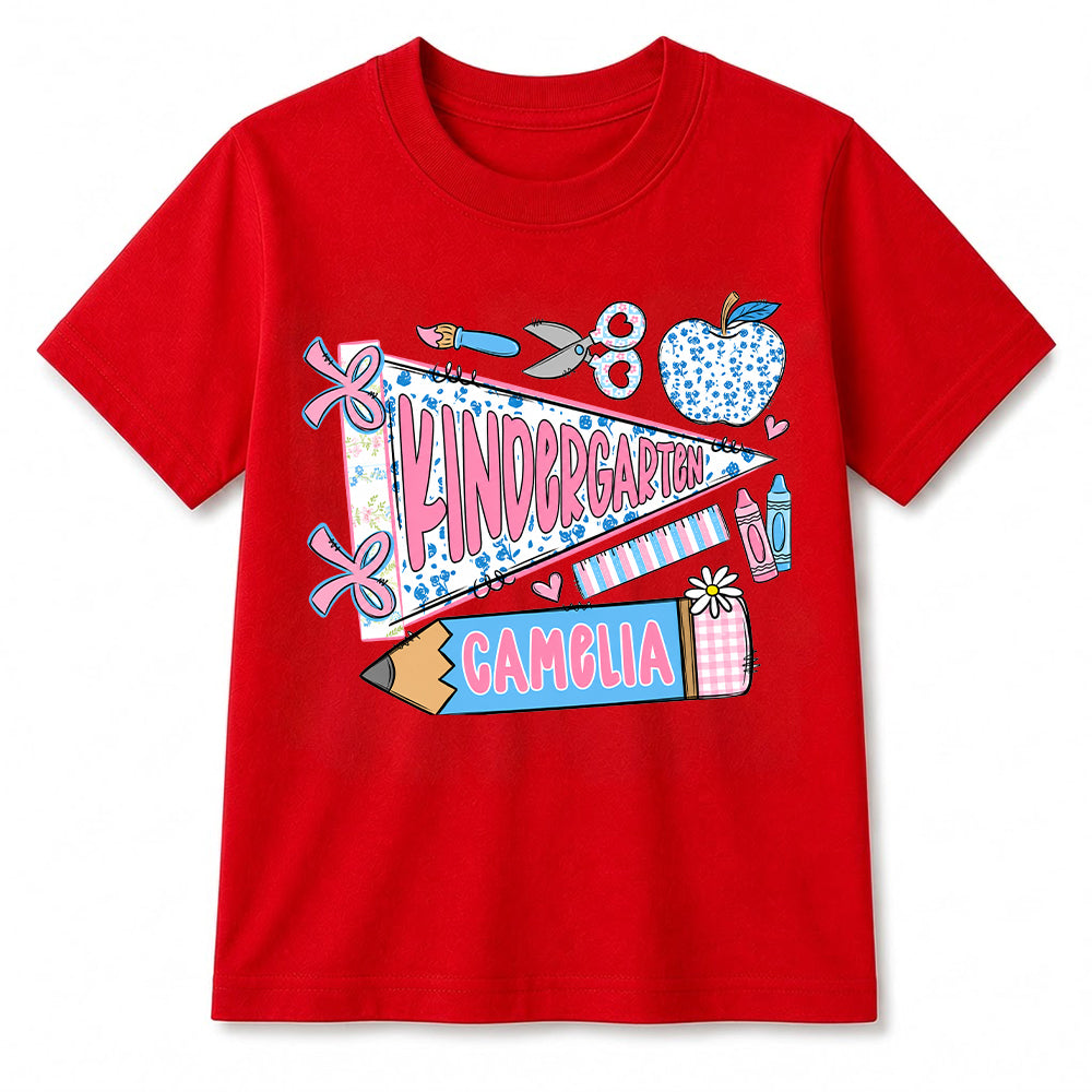 First Day of Kindergarten Shirt for Kids, Back To School Shirt for Girls