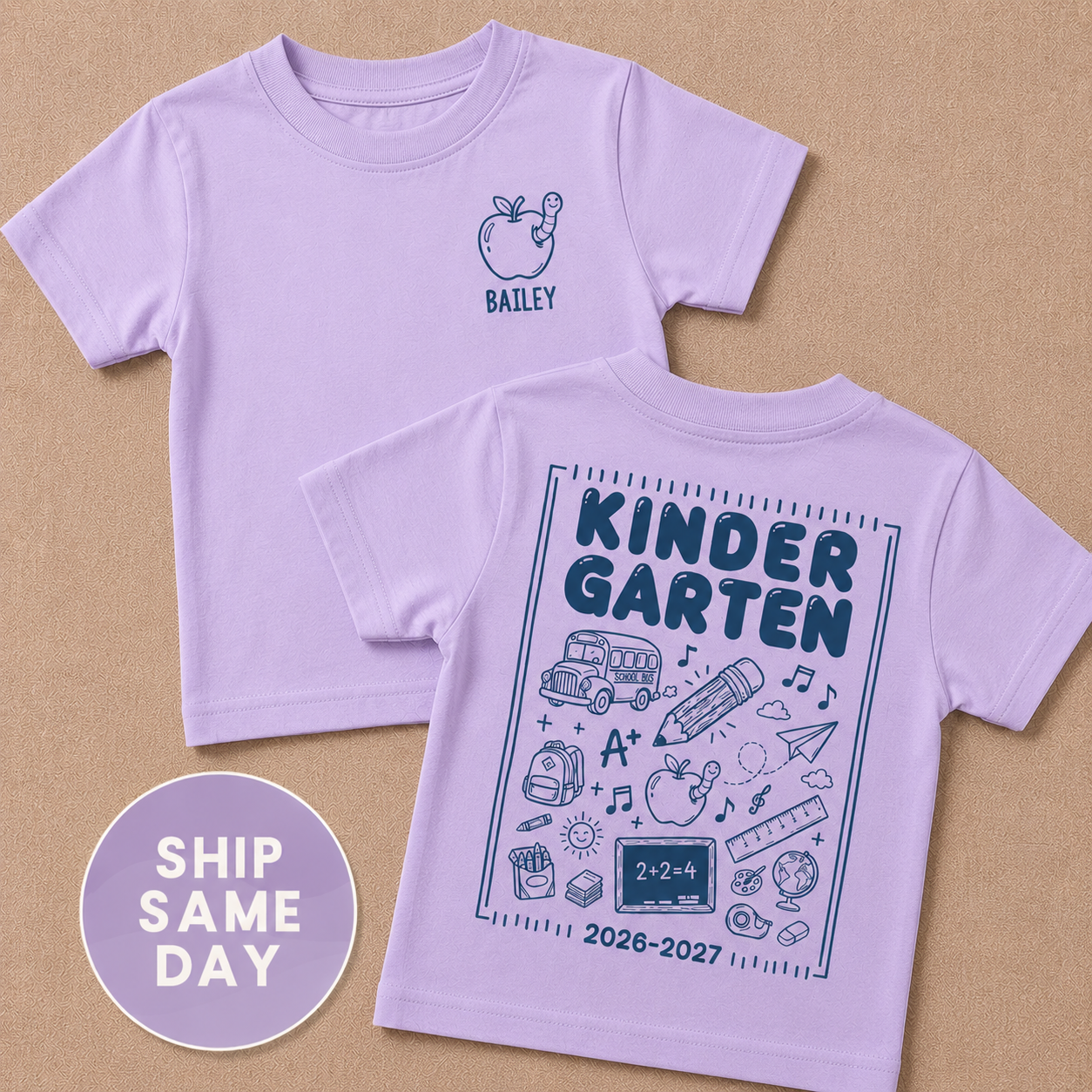 Personalized Kindergarten Shirt | First Day of School Tee for Kids