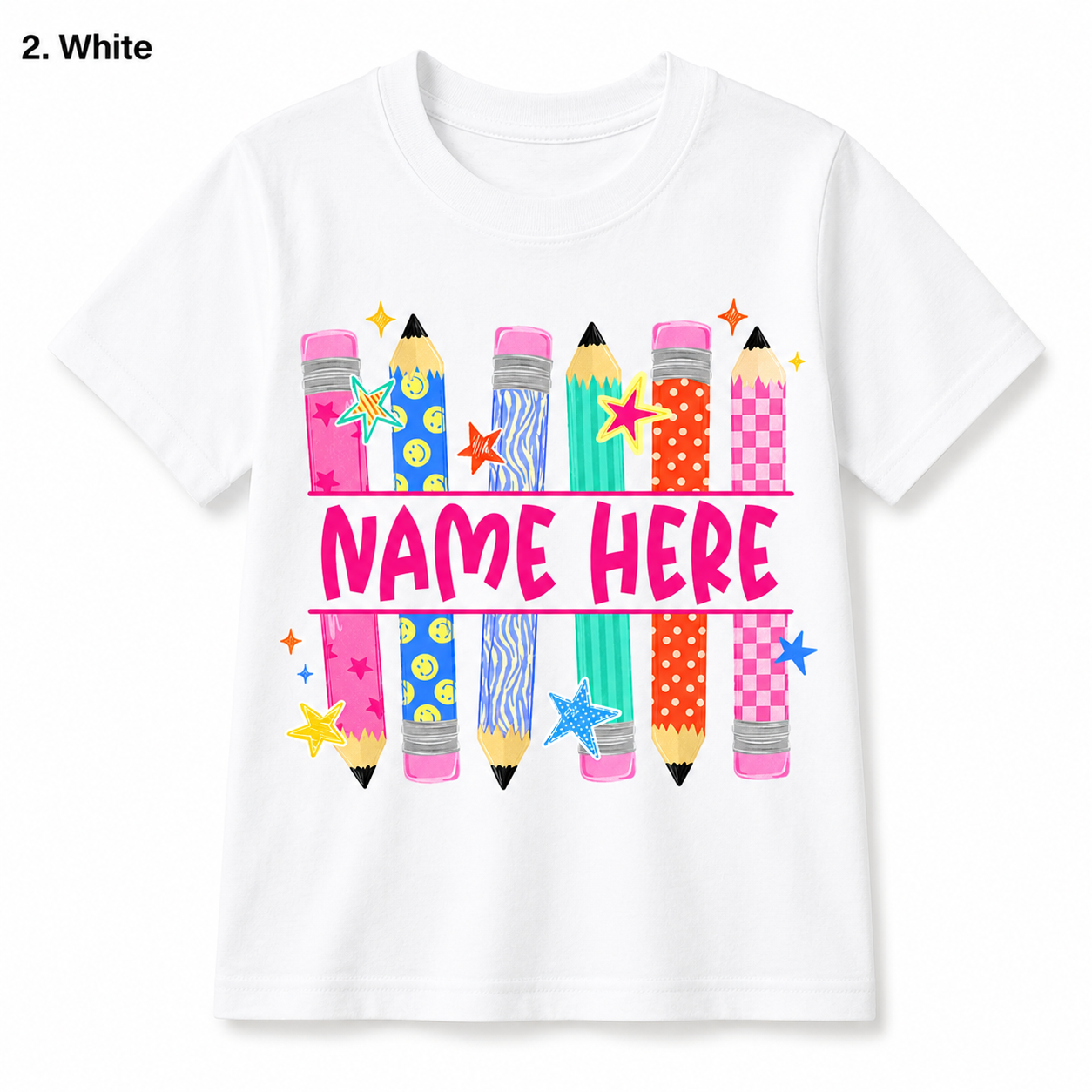 Personalized Back To School Pencil Kids T Shirt Custom Name Gift