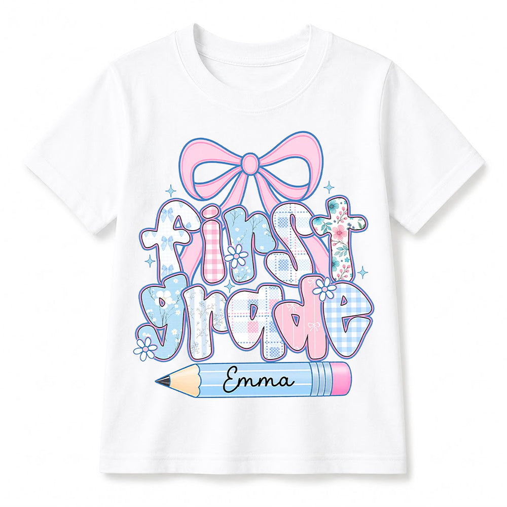 Personalized First Grade Girl Shirt, Custom Name Back To School T Shirt