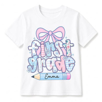 Personalized First Grade Girl Shirt, Custom Name Back To School T Shirt